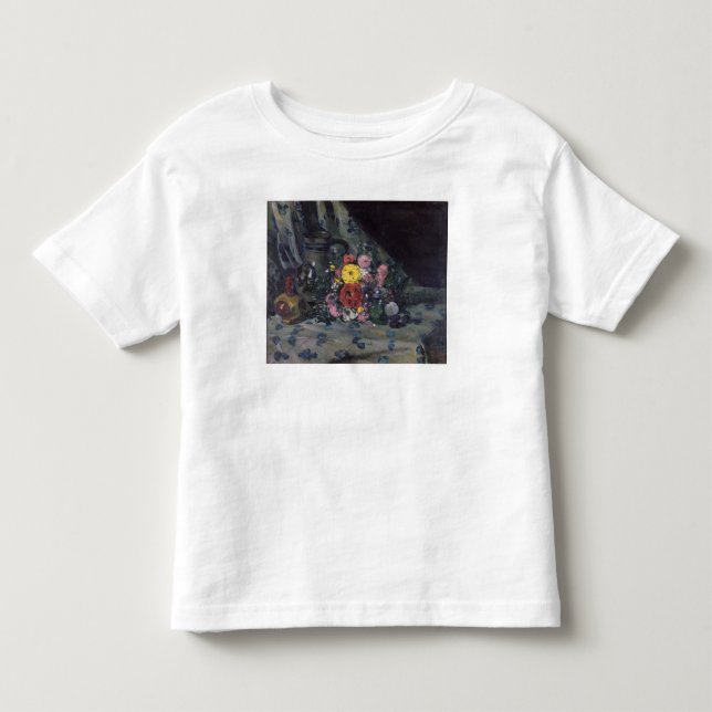 Camiseta Infantil Buquê de Paul Cezanne | das dálias amarelas, (Frente)