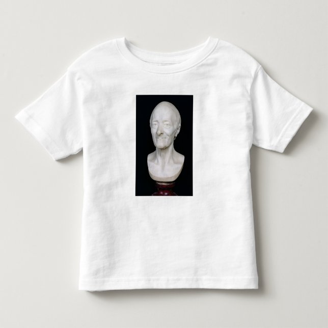 Camiseta Infantil Busto de Voltaire sem sua peruca, 1778 (Frente)