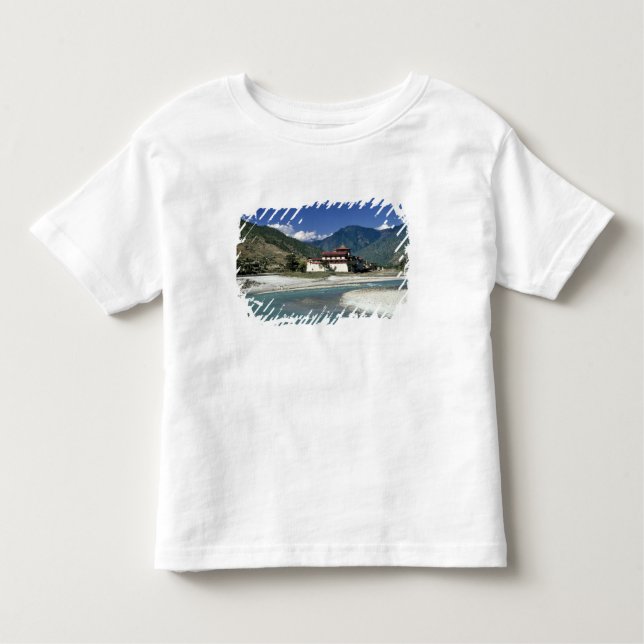 Camiseta Infantil Butão, Punaka. O Rio Mo Chhu atravessa (Frente)