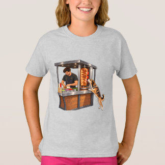 Camiseta Infantil Cachorro Faminto Engraçado em St