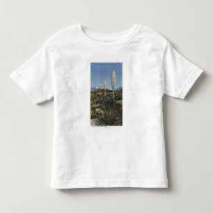 Camiseta Infantil Cactos de CaliforniaYucca na flor no deserto