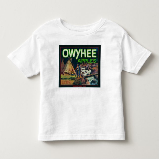 Camiseta Infantil Caixa LabelNampa de Owyhee Apple, identificação (Frente)