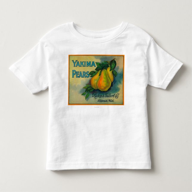 Camiseta Infantil Caixa LabelToppenish das peras de Yakima, WA (Frente)