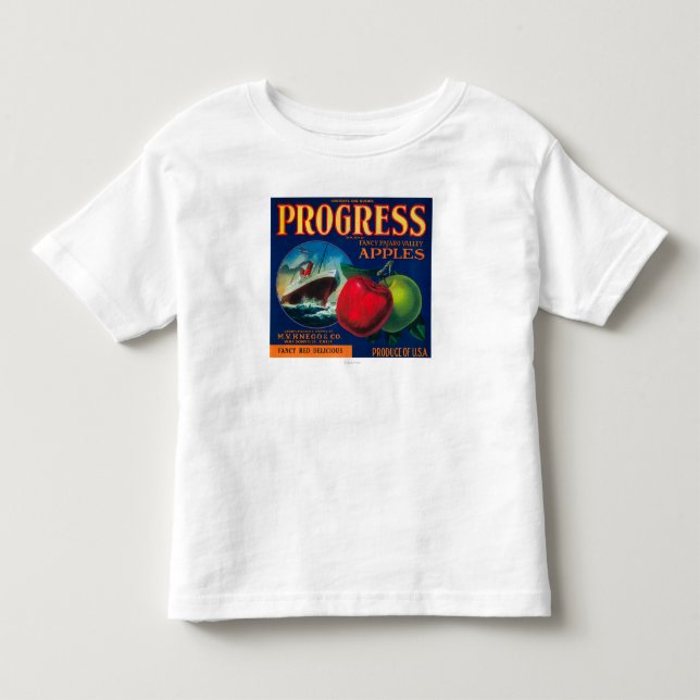 Camiseta Infantil Caixa LabelWatsonville de Apple do progresso, CA (Frente)