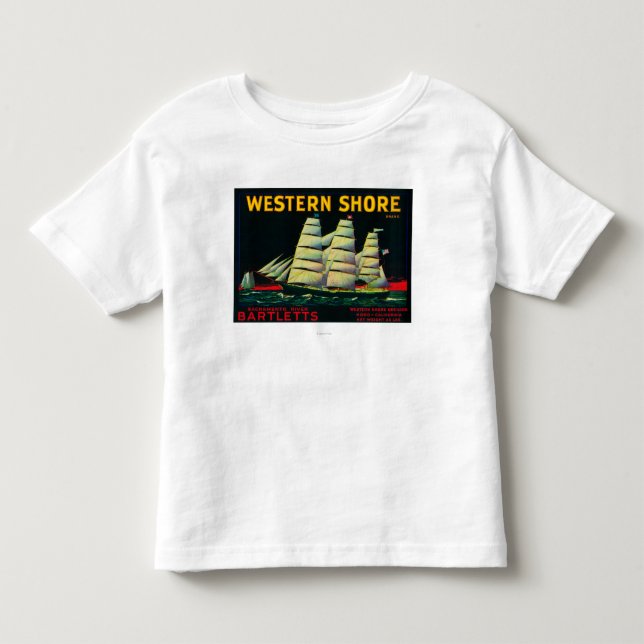 Camiseta Infantil Caixa ocidental LabelHood da pera da costa, CA (Frente)