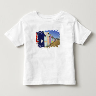 Camiseta Infantil Caixas de Banho, Praia de Middle Brighton, Porto