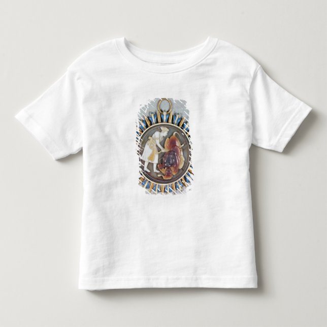 Camiseta Infantil Cameo que descreve o leão da matança de Shah Jahan (Frente)