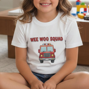 Camiseta Infantil Caminhão de Bombeiros Wee Woo Sq