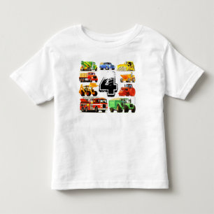 Camiseta Infantil Caminhão de Construção da Idade Personalizada do M