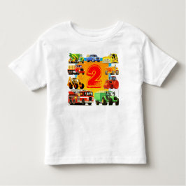 Camiseta Infantil Caminhão de Construção de segundo aniversário de M