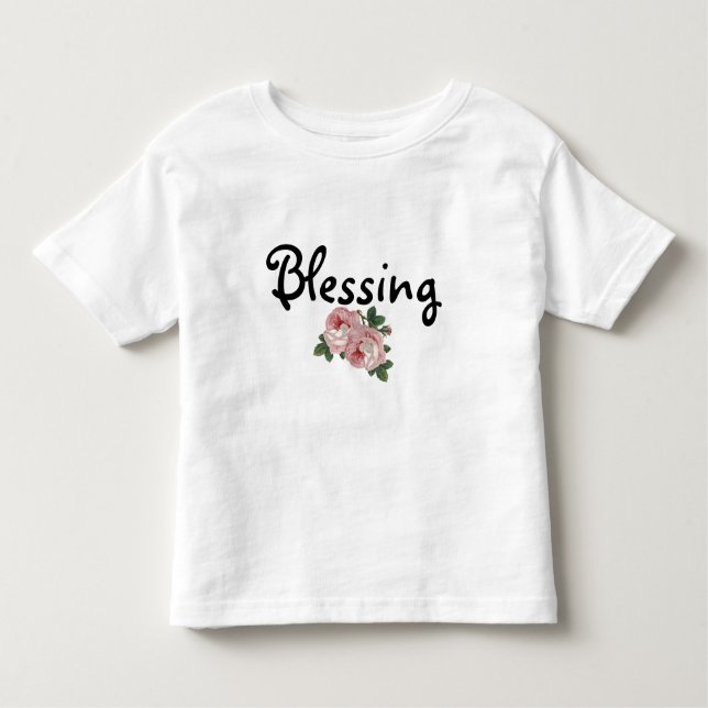Camiseta Infantil Camisa-T Floral Borrada (Frente)