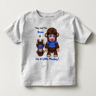 Camiseta Infantil Cara de macaco (Camisa de Toddler para Meninos)