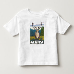 Camiseta Infantil Caribu no selvagem - Cordova, Alaska