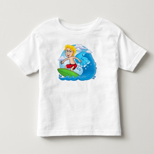 Camiseta Infantil Cartoon_surfing_boy (Frente)