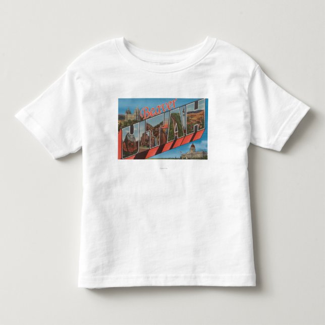 Camiseta Infantil Castor, letra ScenesBeaver de UtahLarge, UT (Frente)