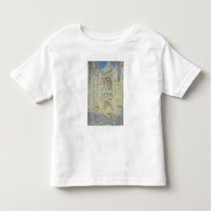 Camiseta Infantil Catedral de Claude Monet   Rouen no por do sol,