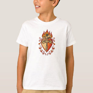 Camiseta infantil católica do Sagrado Coração