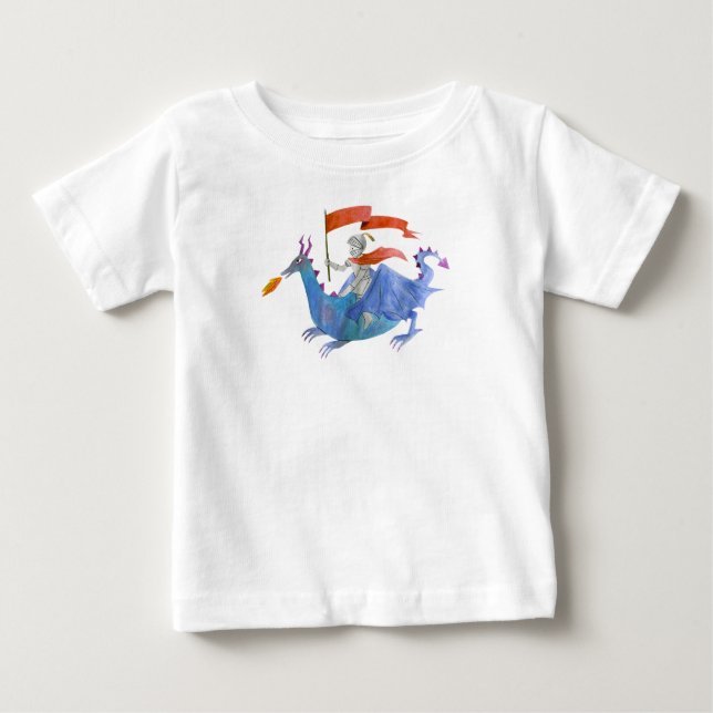 Camiseta Infantil Cavaleiro Montando Dragão (Frente)
