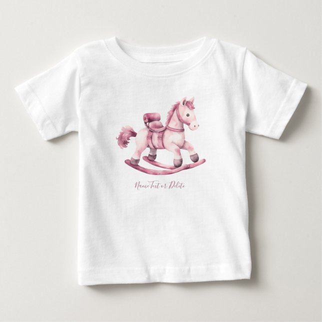 Camiseta Infantil Cavalo de Pau Rosa (Frente)