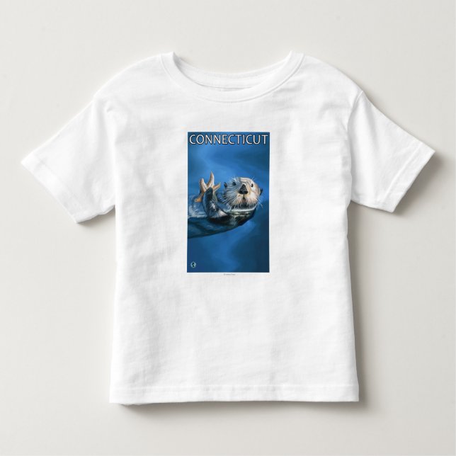 Camiseta Infantil Cena da lontra de ConnecticutSea (Frente)