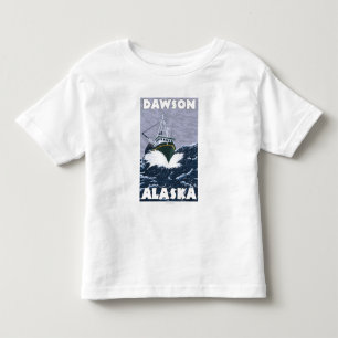 Camiseta Infantil Cena do barco de pesca - Dawson, Alaska