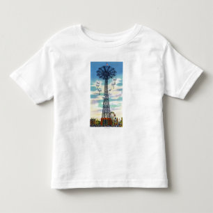 Camiseta Infantil Cena do dia do salto de pára-quedas do parque da