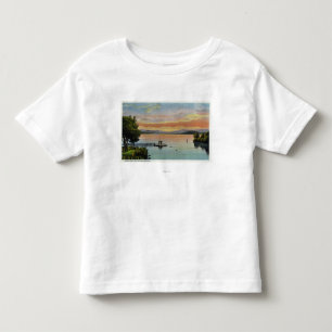 Camiseta Infantil Cena do por do sol no lago