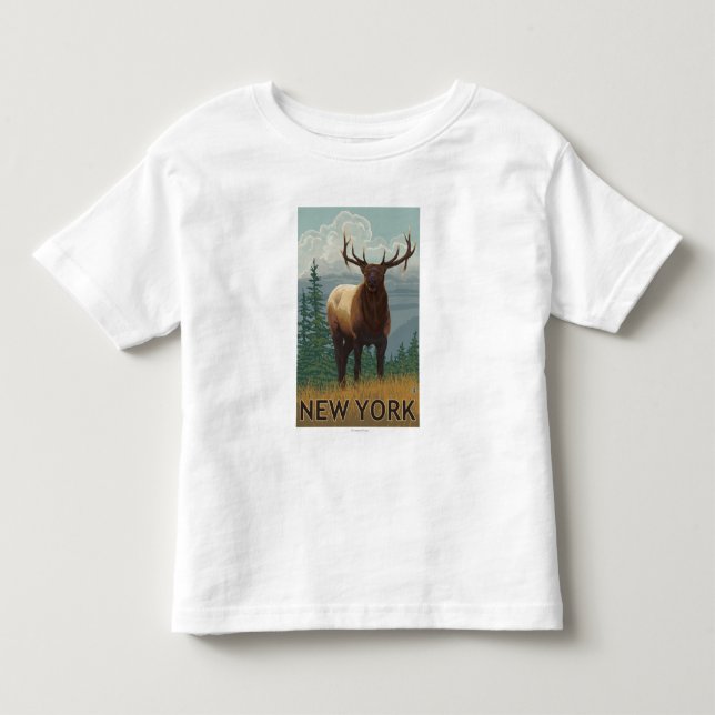 Camiseta Infantil Cena nova de YorkElk (Frente)