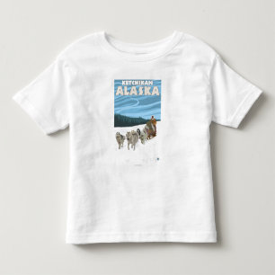 Camiseta Infantil Cena Sledding do cão - Ketchikan, Alaska