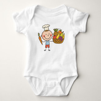 Camiseta Infantil Cesta de Frutas de Desenho de Ch