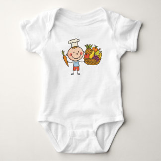 Camiseta Infantil Cesta de Frutas de Desenho do Ch