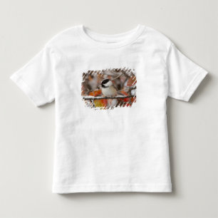 Camiseta Infantil Chapim-de-cabeça-preta adulto na neve
