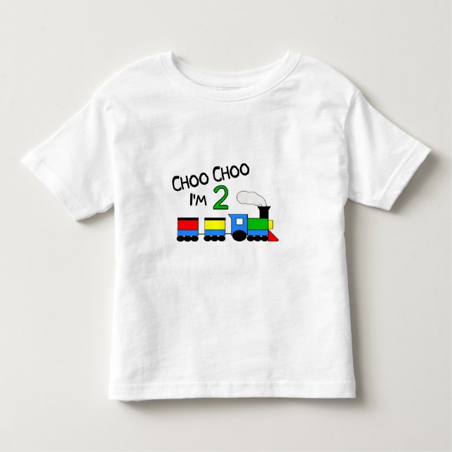 Camiseta Infantil Choo Choo eu sou 2!  Com TREM (Frente)