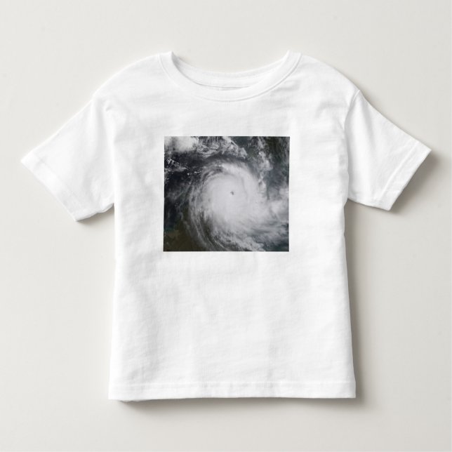 Camiseta Infantil Ciclone Monica no Oceano Pacífico Sul (Frente)