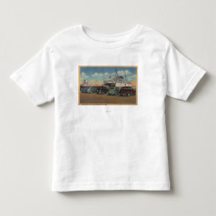 Camiseta Infantil Cidade de Mackinaw, MI - vista da doca de balsa do