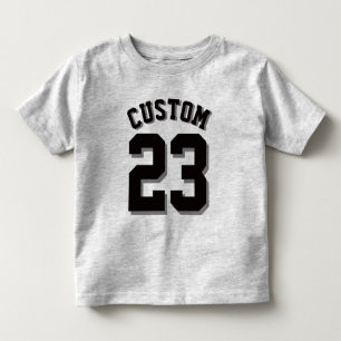 Camiseta Infantil Cinza e Negra Toddler   Sports Jersey