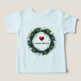 Camiseta Infantil Círculo de Pena de Pavão Brilhan