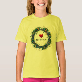 Camiseta Infantil Círculo de Pena de Pavão Brilhan