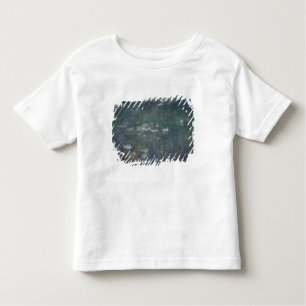 Camiseta Infantil Claude Monet Waterlilies: Reflexões verdes