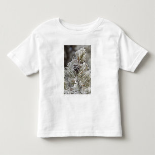 Camiseta Infantil Close-up de pinha congelada, Yellowstone