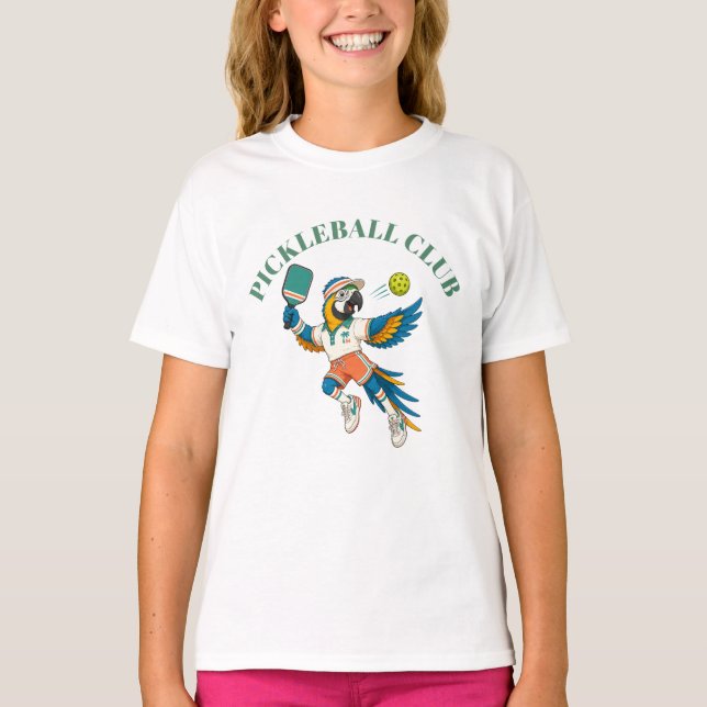 Camiseta Infantil Clube de Pickleball Retro Person (Frente)