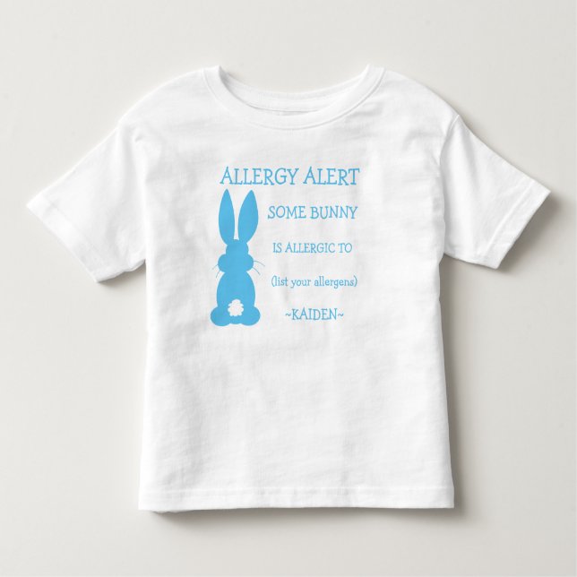 Camiseta Infantil Coelhinho da Páscoa personalizado do azul do (Frente)
