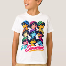 Camiseta Infantil Colorida Pop Art Para o Verão