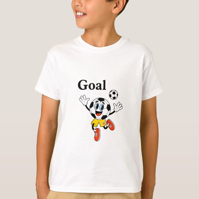 Camiseta Infantil com Arco de Bola de Futebol Fofo (Frente)