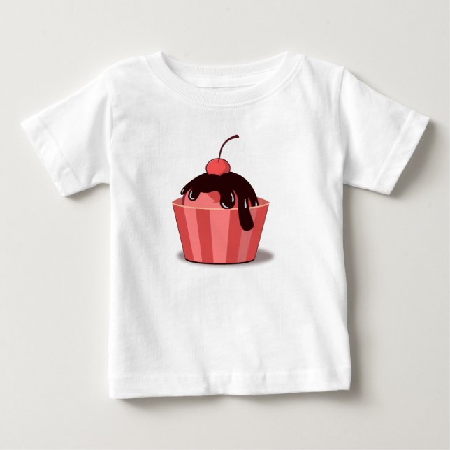 Camiseta Infantil com Babado Sundae de Cereja (Frente)