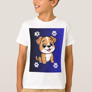 Camiseta Infantil com Cachorrinho de Desenho Anima