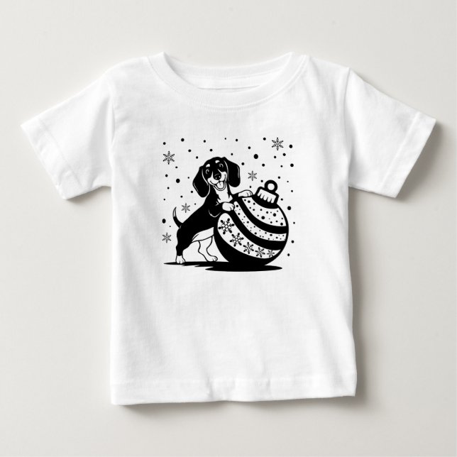 Camiseta infantil com cachorrinho de Natal (Frente)