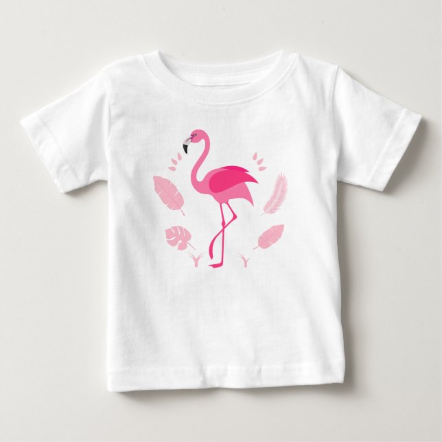 Camiseta infantil com flamingo rosa (Frente)