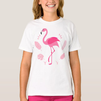 Camiseta infantil com flamingo rosa