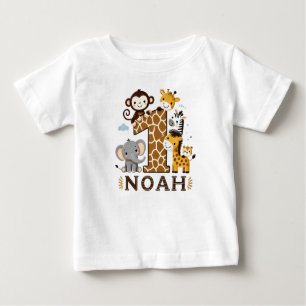 Camiseta infantil com Impressão de Selva de Animai